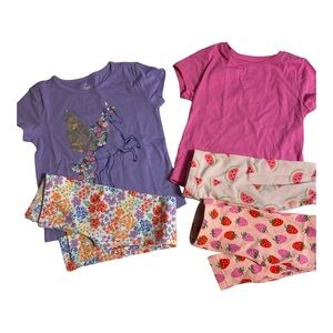 Kid Matching Sets - Purple Unicorn and Pink Watermelon NWOT XS 4-5